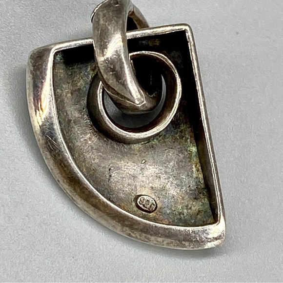 Vintage Modernist Sterling Silver OOAK Abstract Pendant - Picture 9 of 14